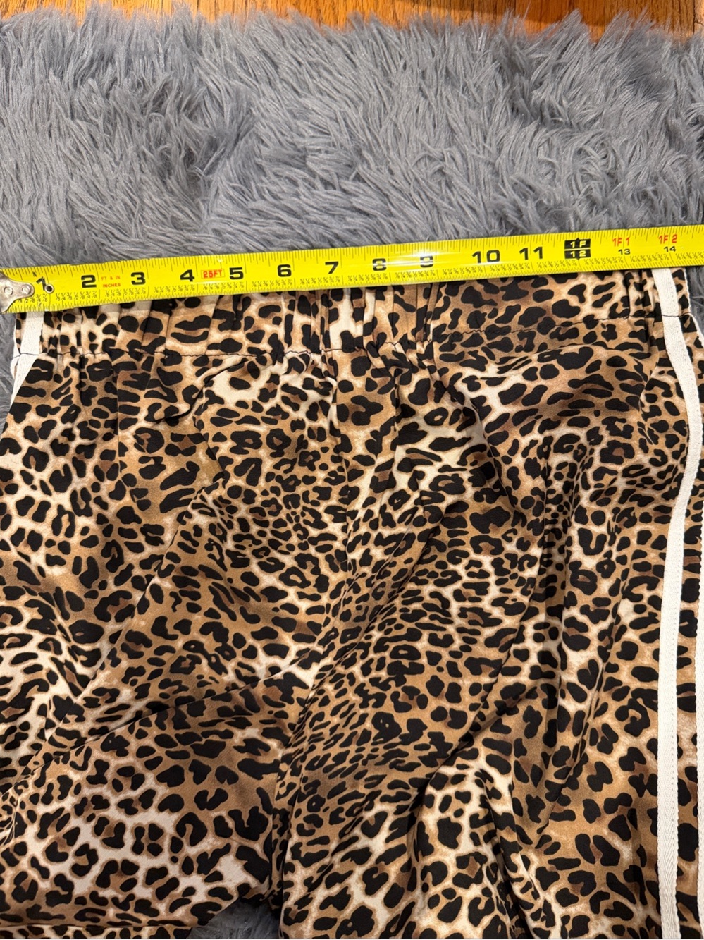 Leopard Print Wide-Leg Track Pants with Side Stripes - Beige/Black - Picture 5 of 5